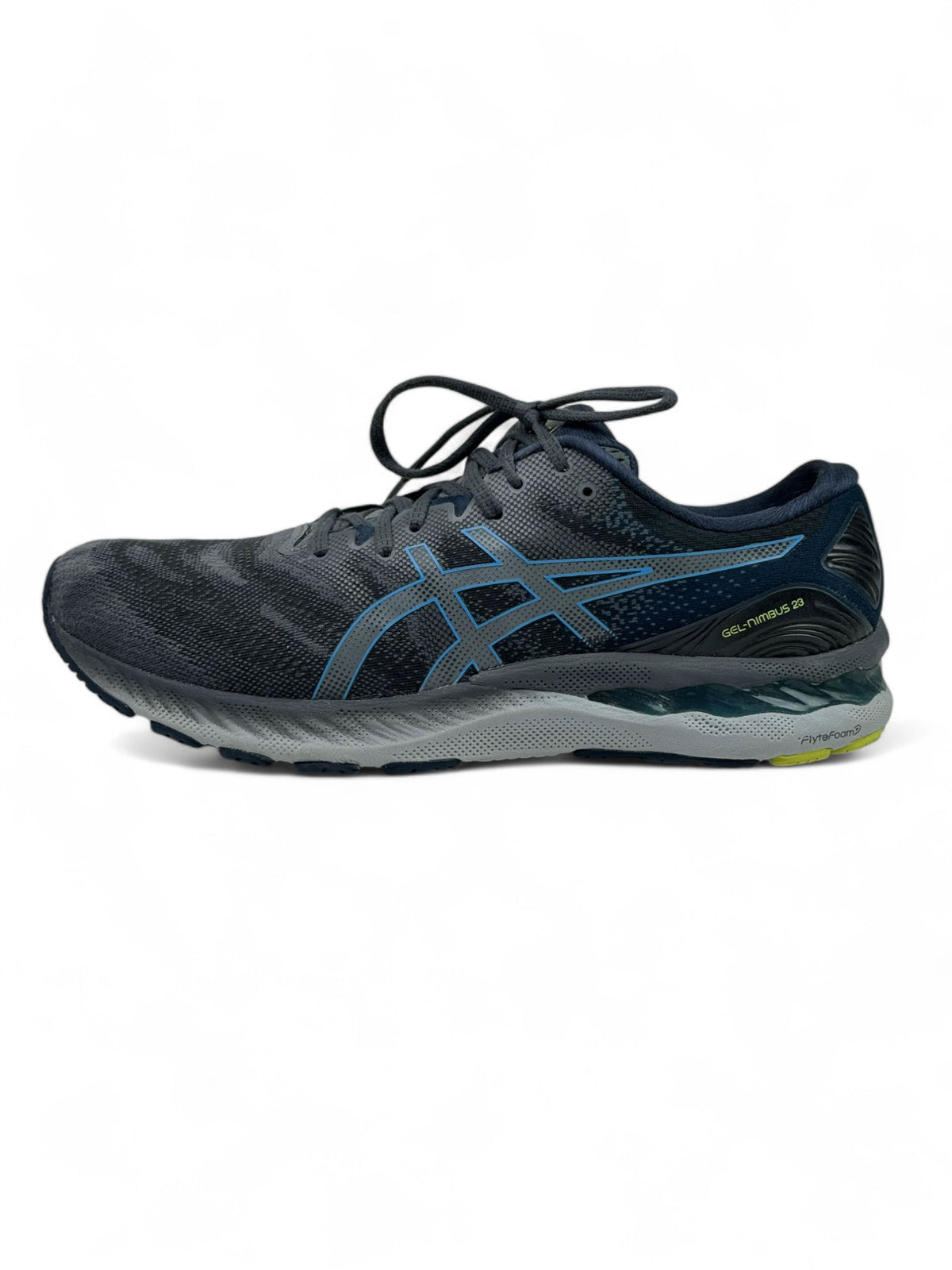 ASICS Gel Nimbus 23 4E Wide Carrier Grey Digital Aqua ( EUR 47 UK 12 )