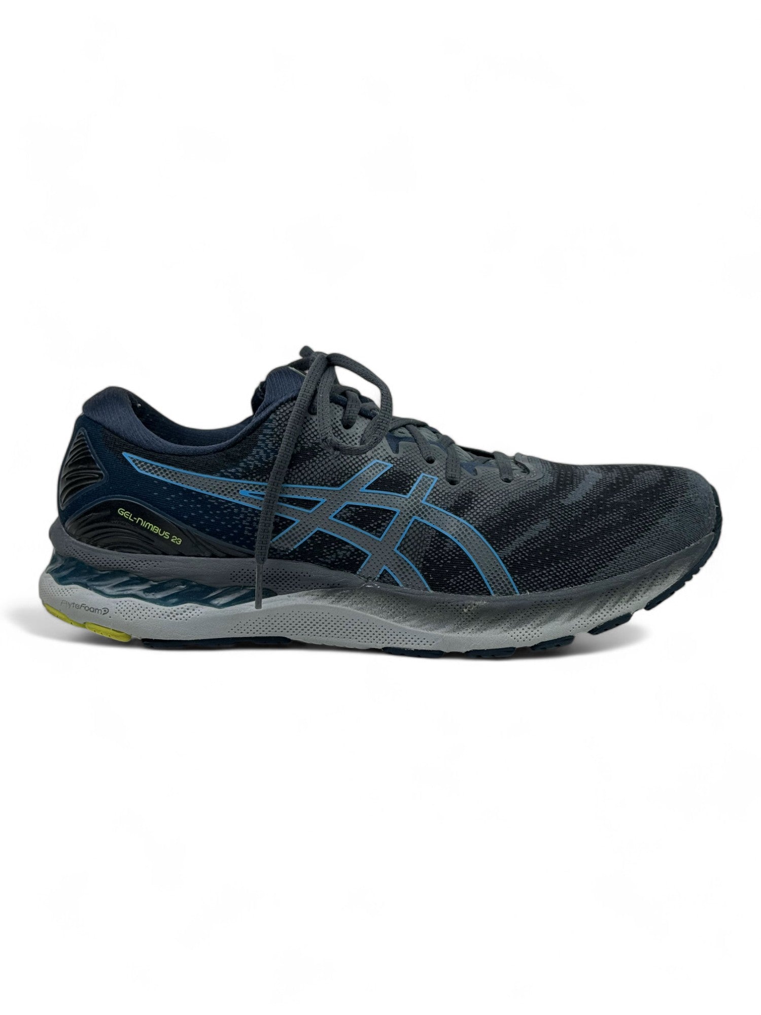 ASICS Gel Nimbus 23 4E Wide Carrier Grey Digital Aqua ( EUR 47 UK 12 )